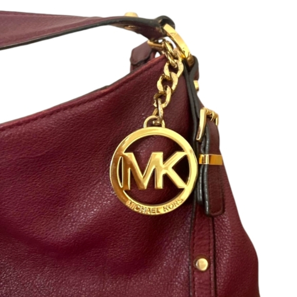 Michael Kors Large Burgundy Wine Leather Handbag - Picture 3 of 7